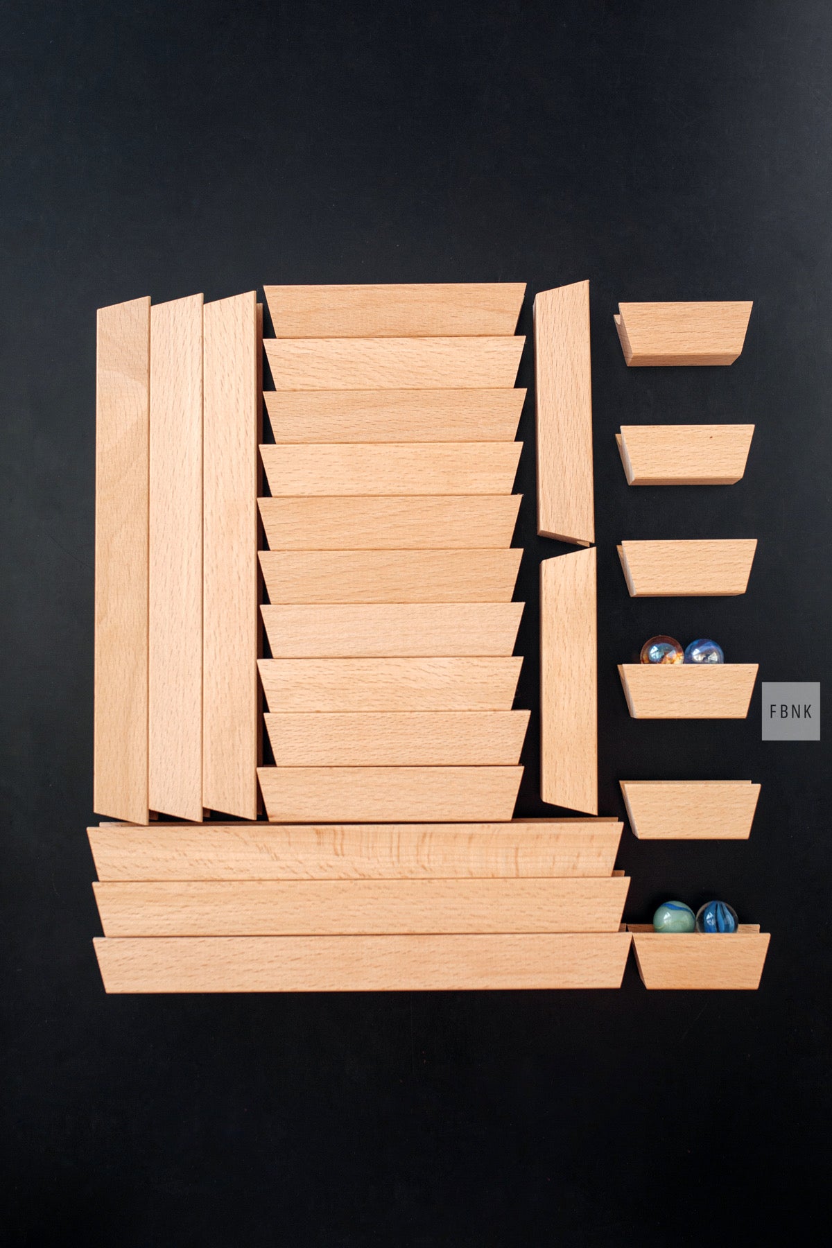 Magnetische Wandmurmelbahn – Set groß Lieferumfang