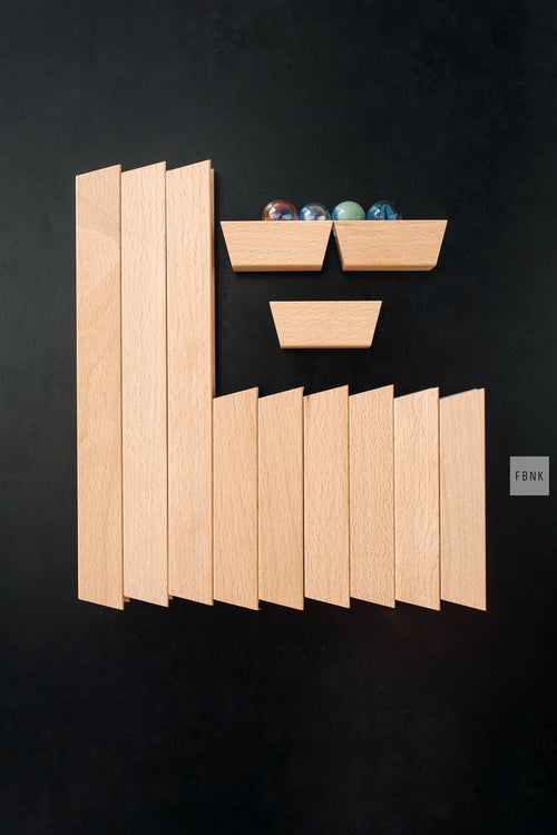 Magnetische Wandmurmelbahn – Set klein Lieferumfang