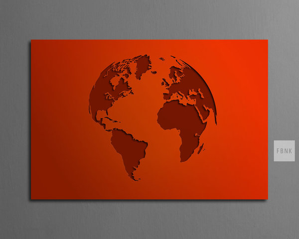 Kontrast-Weltkarte mit Backcover – Sonderanfertigung